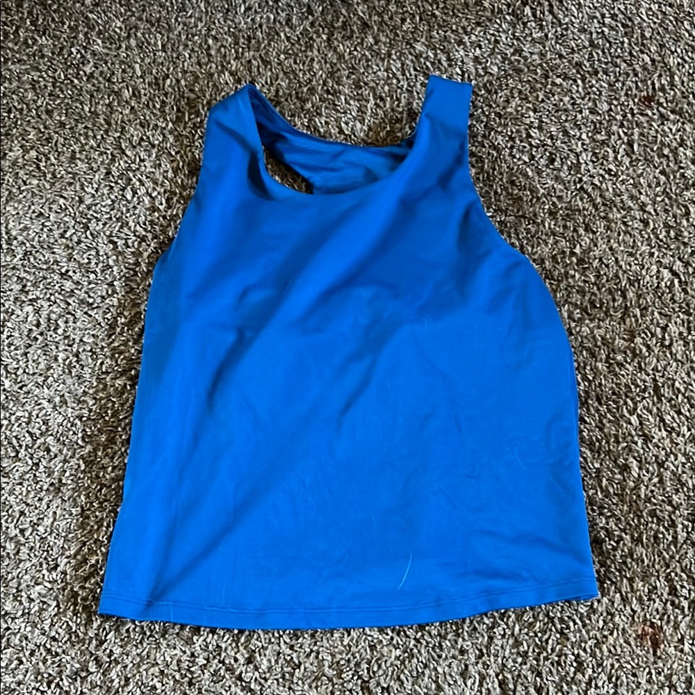 Athletic Works Blue Sleeveless Fitted Tank Top